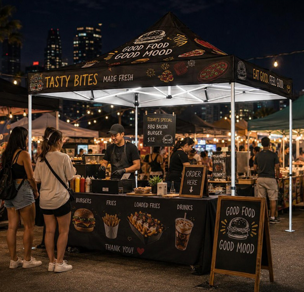 10' Lighted Custom Event Canopy - with Free Wheeled Case
