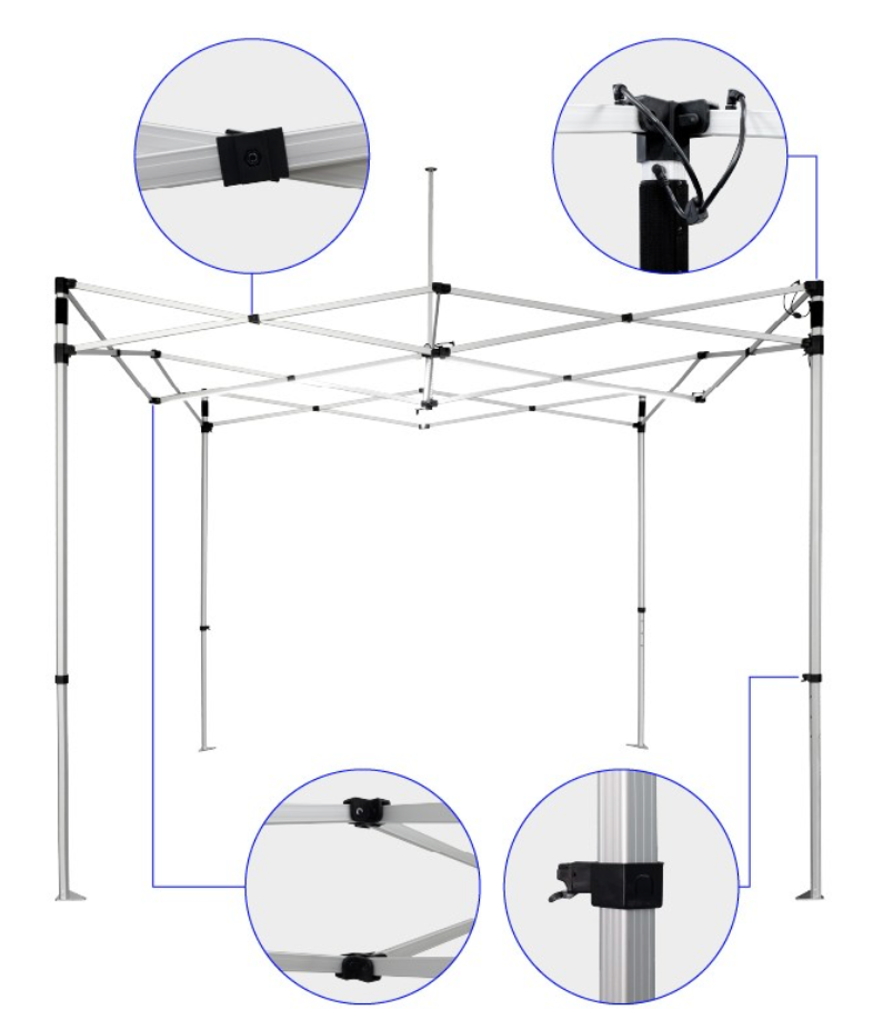 15' Lighted Custom Event Canopy - with Free Wheeled Case
