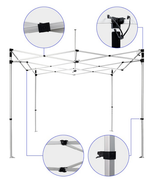 15' Lighted Custom Event Canopy - with Free Wheeled Case