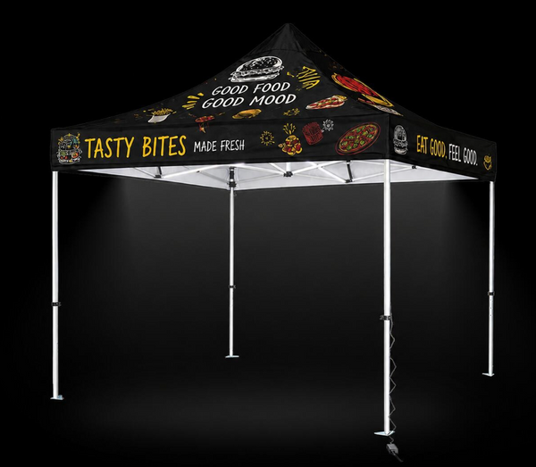 10' Lighted Custom Event Canopy - with Free Wheeled Case