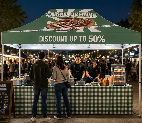 15' Lighted Custom Event Canopy - with Free Wheeled Case