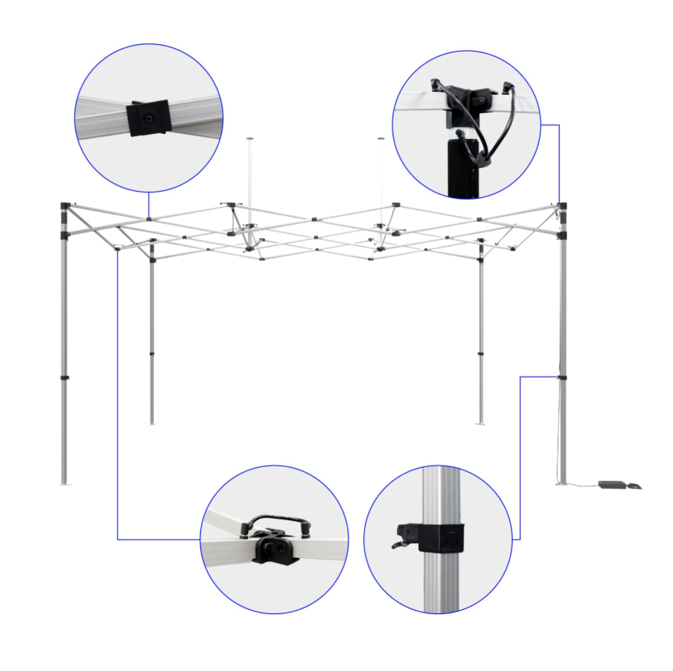 15' Lighted Custom Event Canopy - with Free Wheeled Case