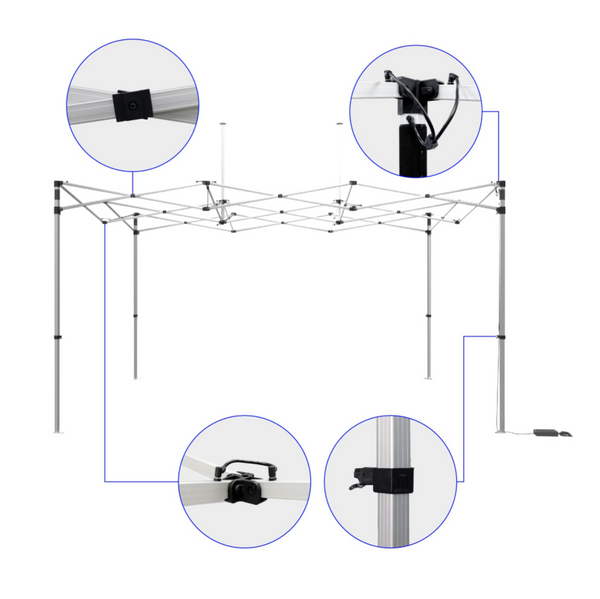 15' Lighted Custom Event Canopy - with Free Wheeled Case