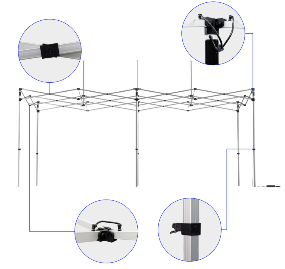 20' Lighted Custom Event Canopy - with Free Wheeled Case