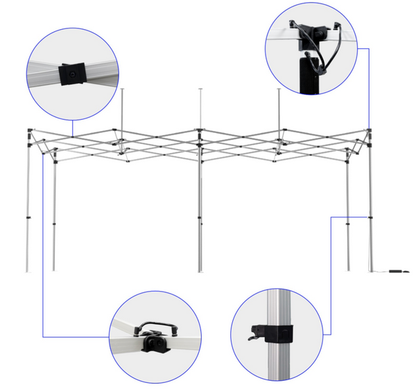 20' Lighted Custom Event Canopy - with Free Wheeled Case