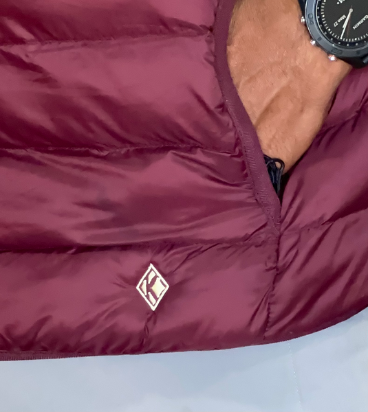 Embroidered Nupe Bubble Vest (Dark Crimson & Creme) - iFoxx Customs