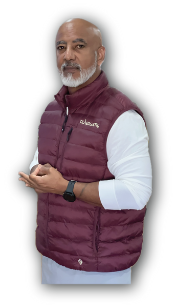Embroidered Nupe Bubble Vest (Dark Crimson & Creme) - iFoxx Customs