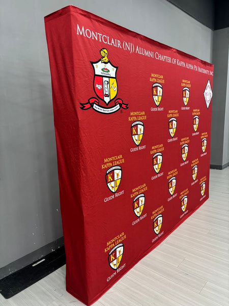 10w X 8h. iFoxx Step & Repeat Back Drop Large Straight Single-Sided Graphic Package With End Caps - iFoxx Customs