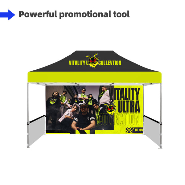 15' Custom Canopy - with Double-Sided Backwall, Double-Sided Half Sidewalls and Free Wheeled Case - iFoxx Customs