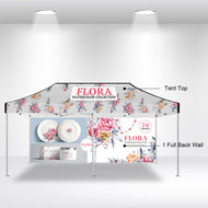 20' Custom Canopy - with Double-Sided Backwall and Free Wheeled Case