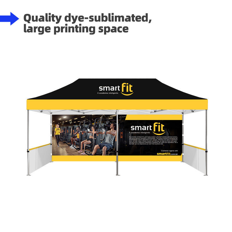 20' Custom Canopy - with Double-Sided Backwall, Double-Sided Half Sidewalls and Free Wheeled Case