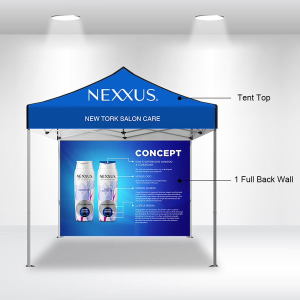 10' Custom Canopy - with Double-Sided Backwall and Free Wheeled Case - iFoxx Customs