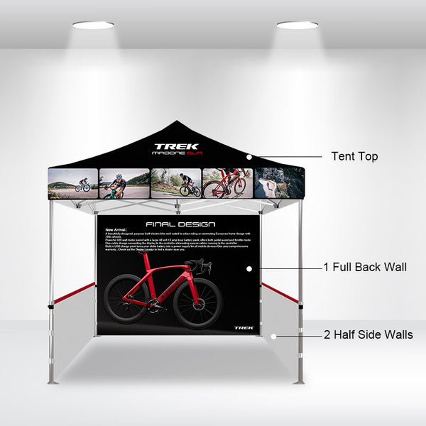 10' Custom Canopy - with Double-Sided Backwall, Double-Sided Half Sidewalls and Free Wheeled Case - iFoxx Customs