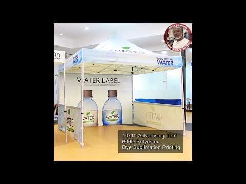 15' Custom Canopy - with Double-Sided Backwall, Double-Sided Half Sidewalls and Free Wheeled Case