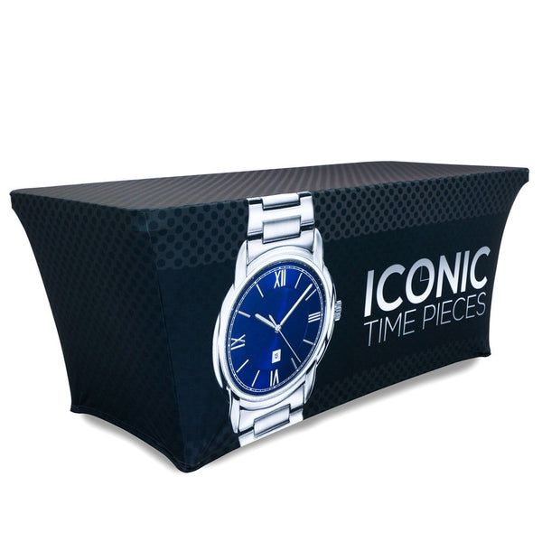 6' Stretch Table Throw (3 Sided), Table Cover, Ivy - ifoxx displays