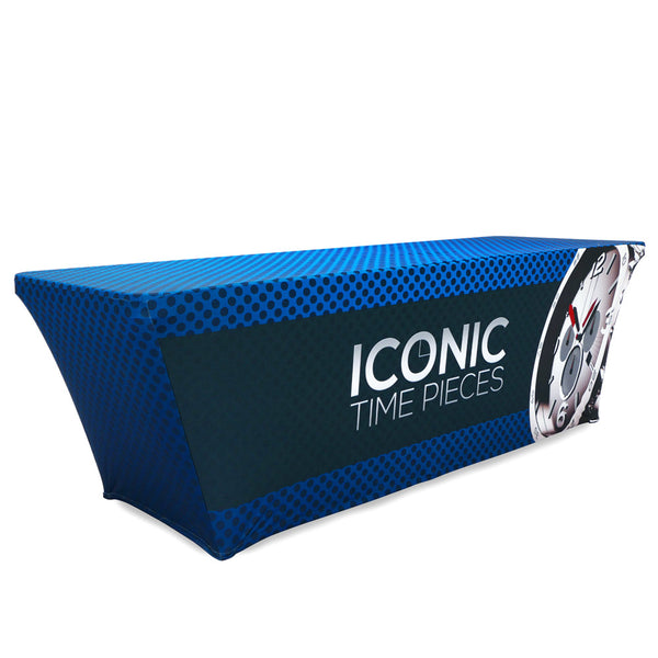 8' Stretch Table Throw (3 Sided), Table Cover, Ivy - ifoxx displays