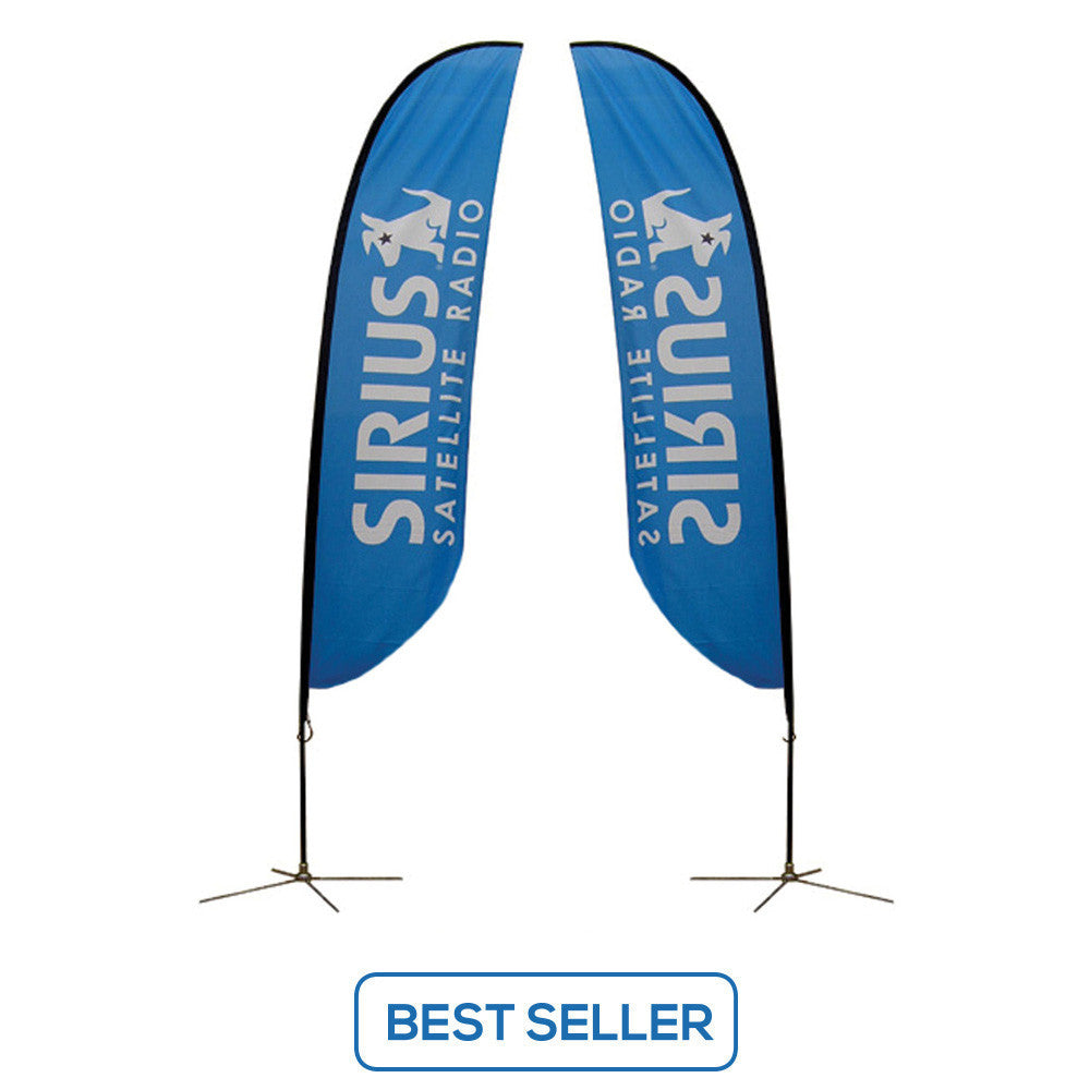 Small to Extra Large Feather Flag - X-Base Doulbe-Sided Graphic Package