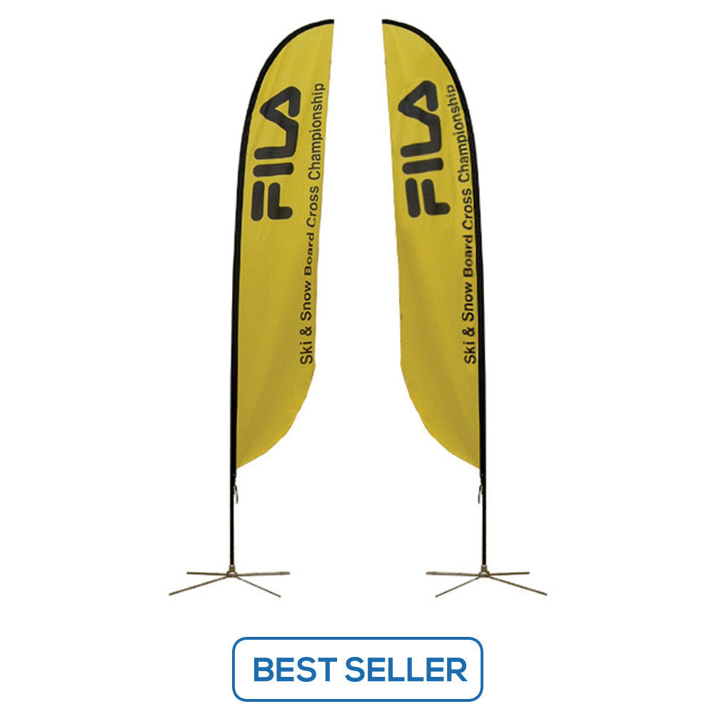 Small to Extra Large Feather Flag - X-Base Doulbe-Sided Graphic Package