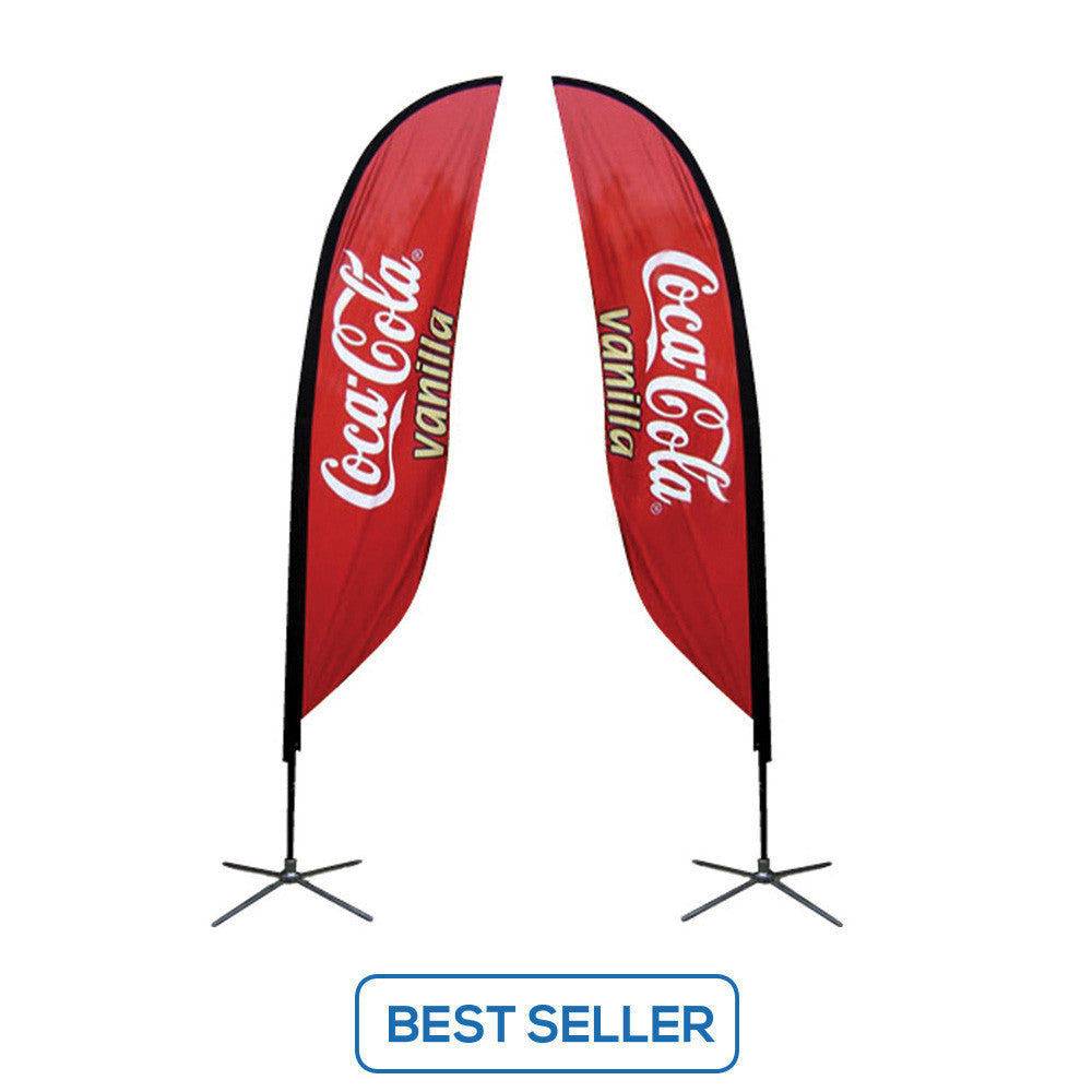 Small to Extra Large Feather Flag - X-Base Doulbe-Sided Graphic Package