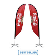 Small to Extra Large Feather Flag - X-Base Doulbe-Sided Graphic Package