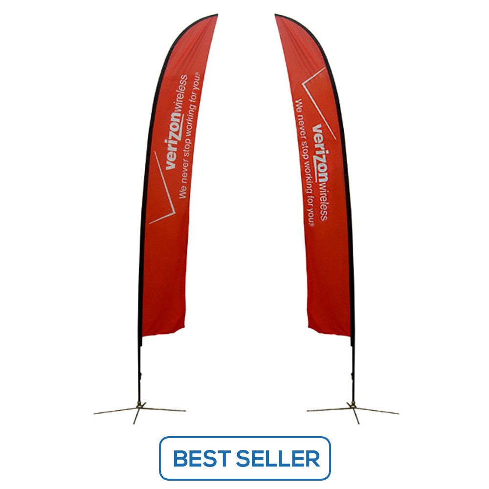 Small to Extra Large Feather Flag - X-Base Doulbe-Sided Graphic Package