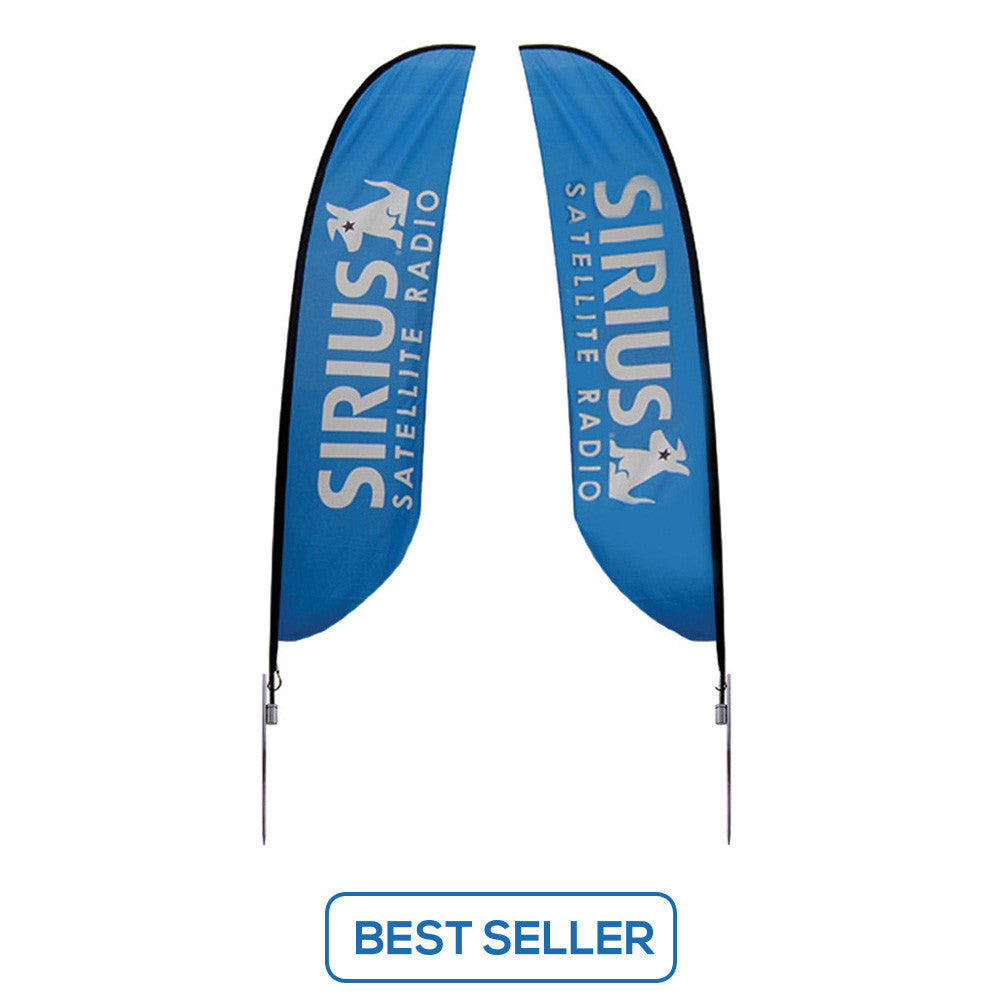 Small to Extra Large Feather Flag - Spike-Base Doulbe-Sided Graphic Package