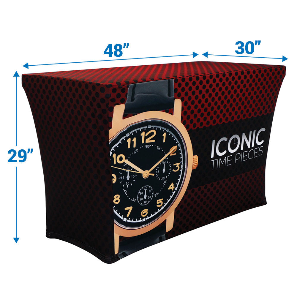 4' Stretch Table Throw (3 Sided - 30" Depth)